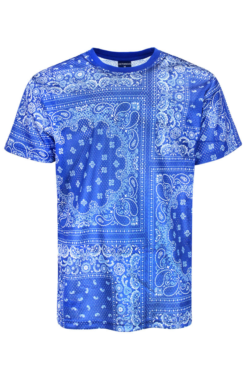 TS7534 Air Mesh Bandana print T-shirt – Victorious LA